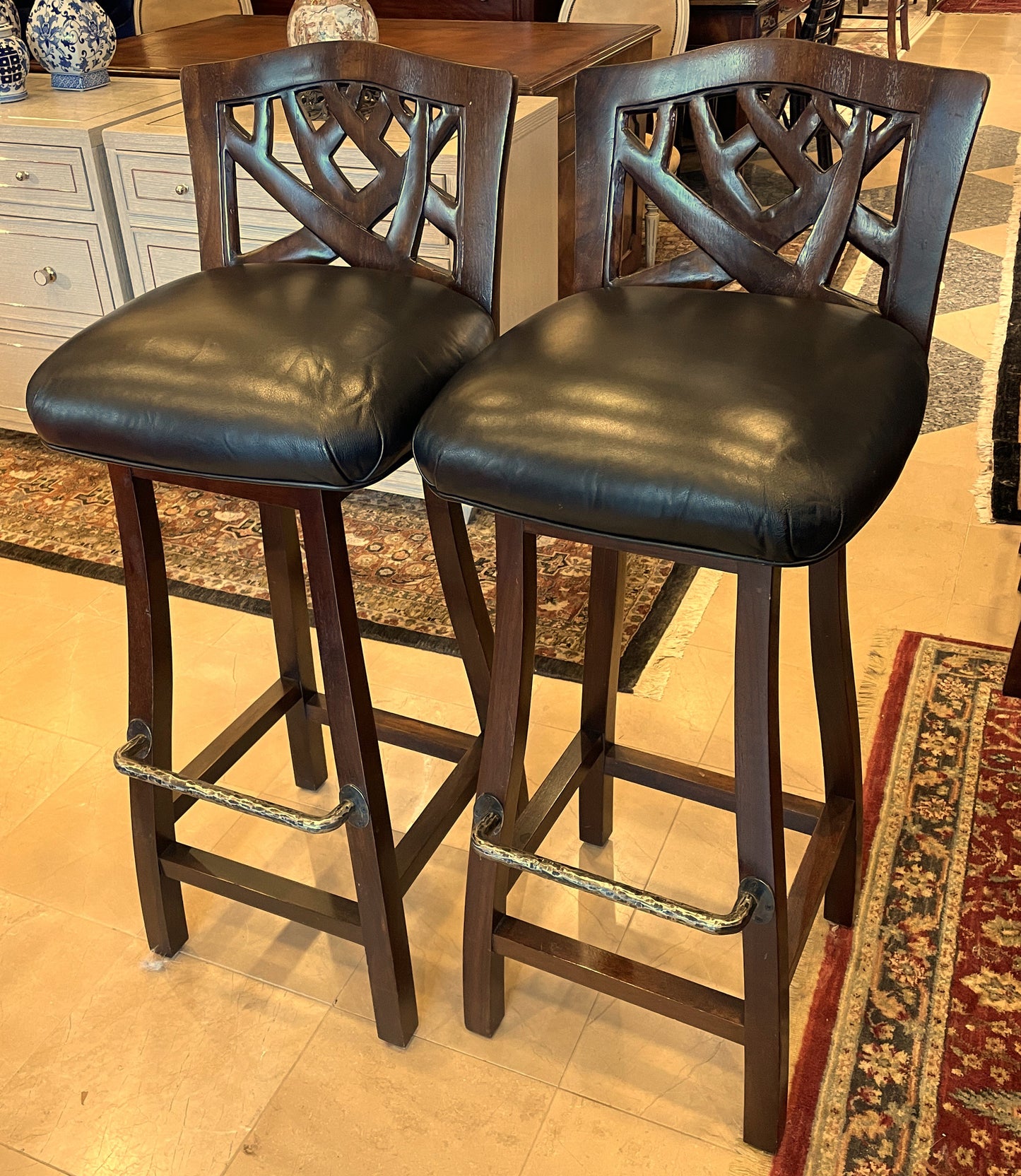 Pair of Martin Pierce "Hedgerow" Bar Stools AS IS (V9F8T4)