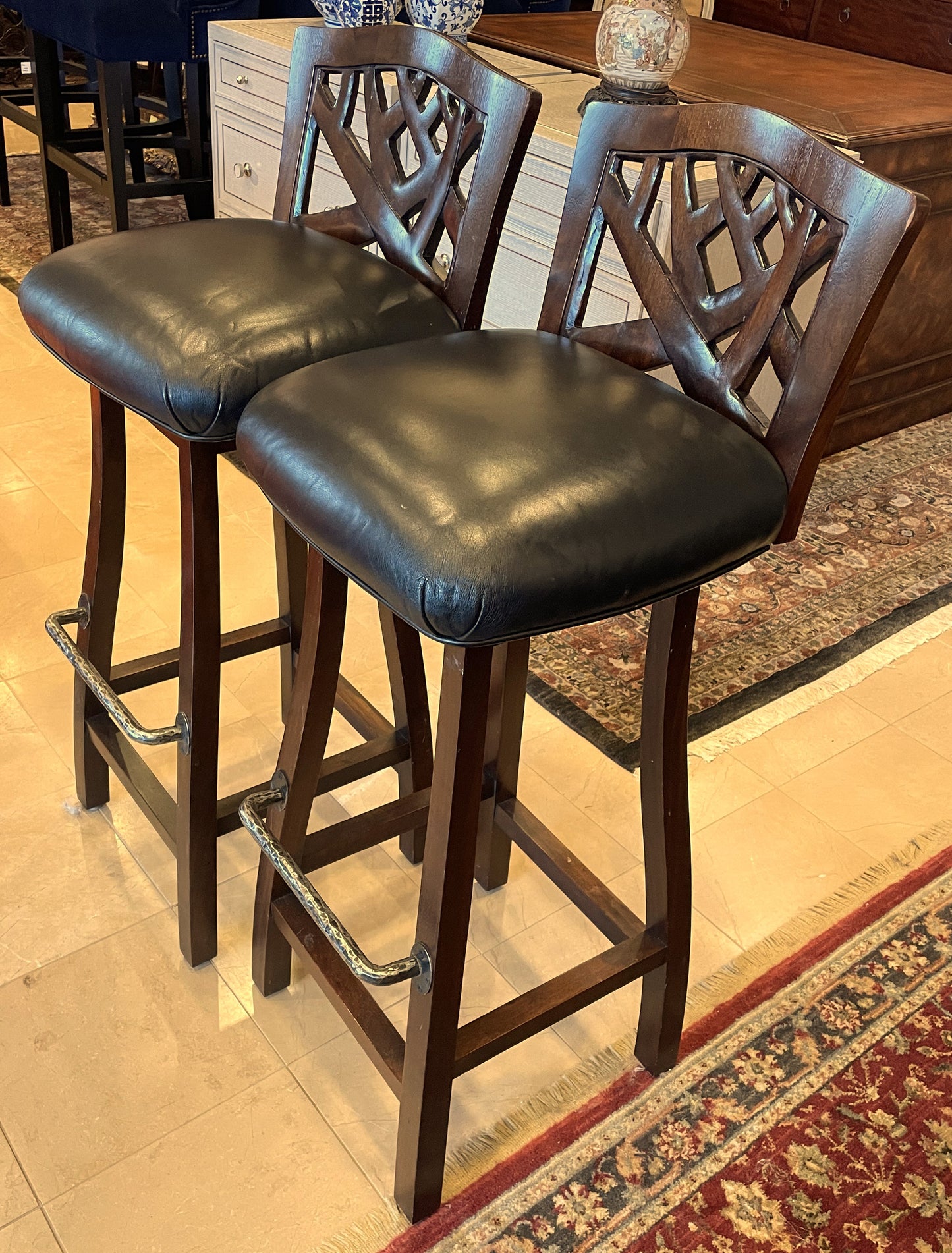 Pair of Martin Pierce "Hedgerow" Bar Stools AS IS (V9F8T4)