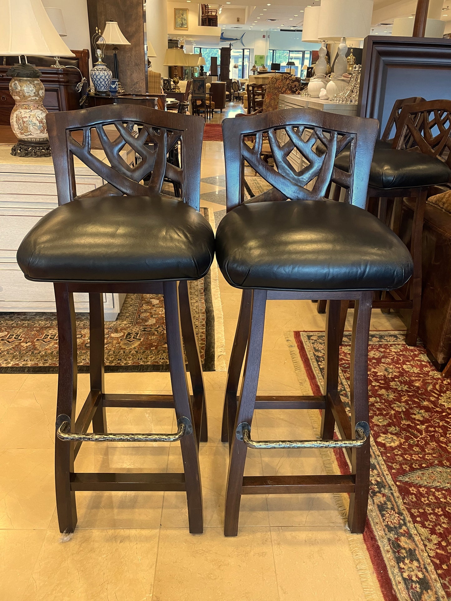 Pair of Martin Pierce "Hedgerow" Bar Stools AS IS (V9F8T4)