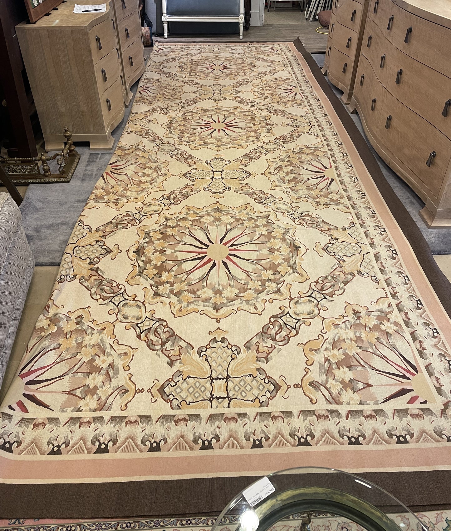 French Aubusson Rug (12.4x18.2) (00H005)