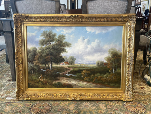 J. Harris Landscape Oil on Canvas (0B3001)