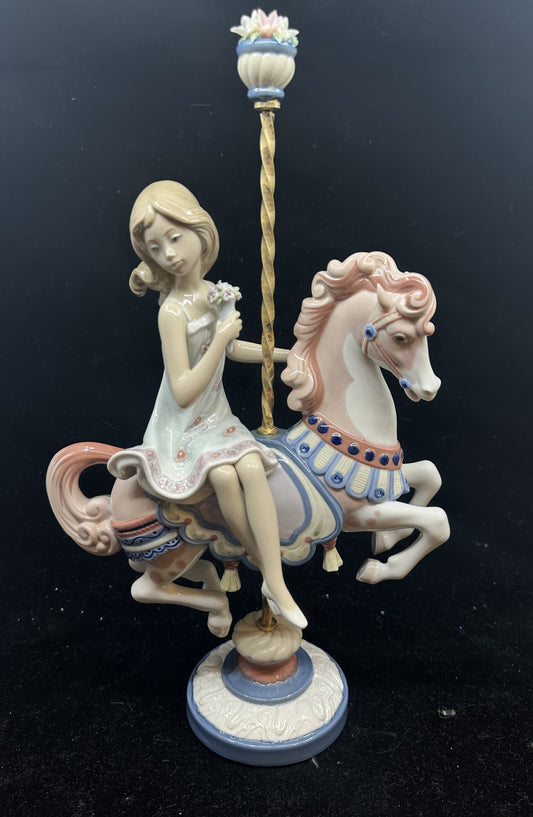 Lladro Girl on Carousel Horse Figurine #1469 (KPWBCS)