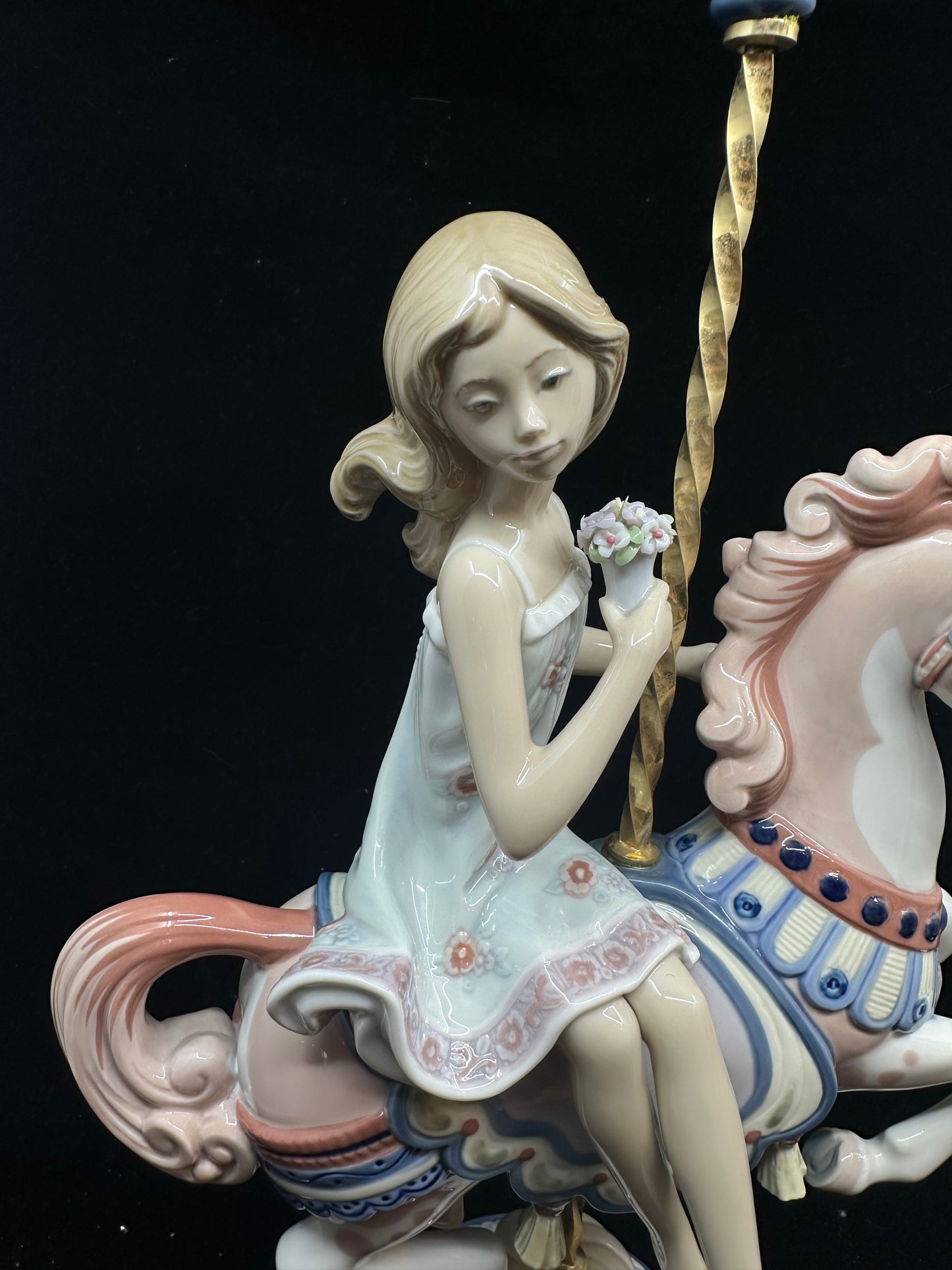 Lladro Girl on Carousel Horse Figurine #1469 (KPWBCS)