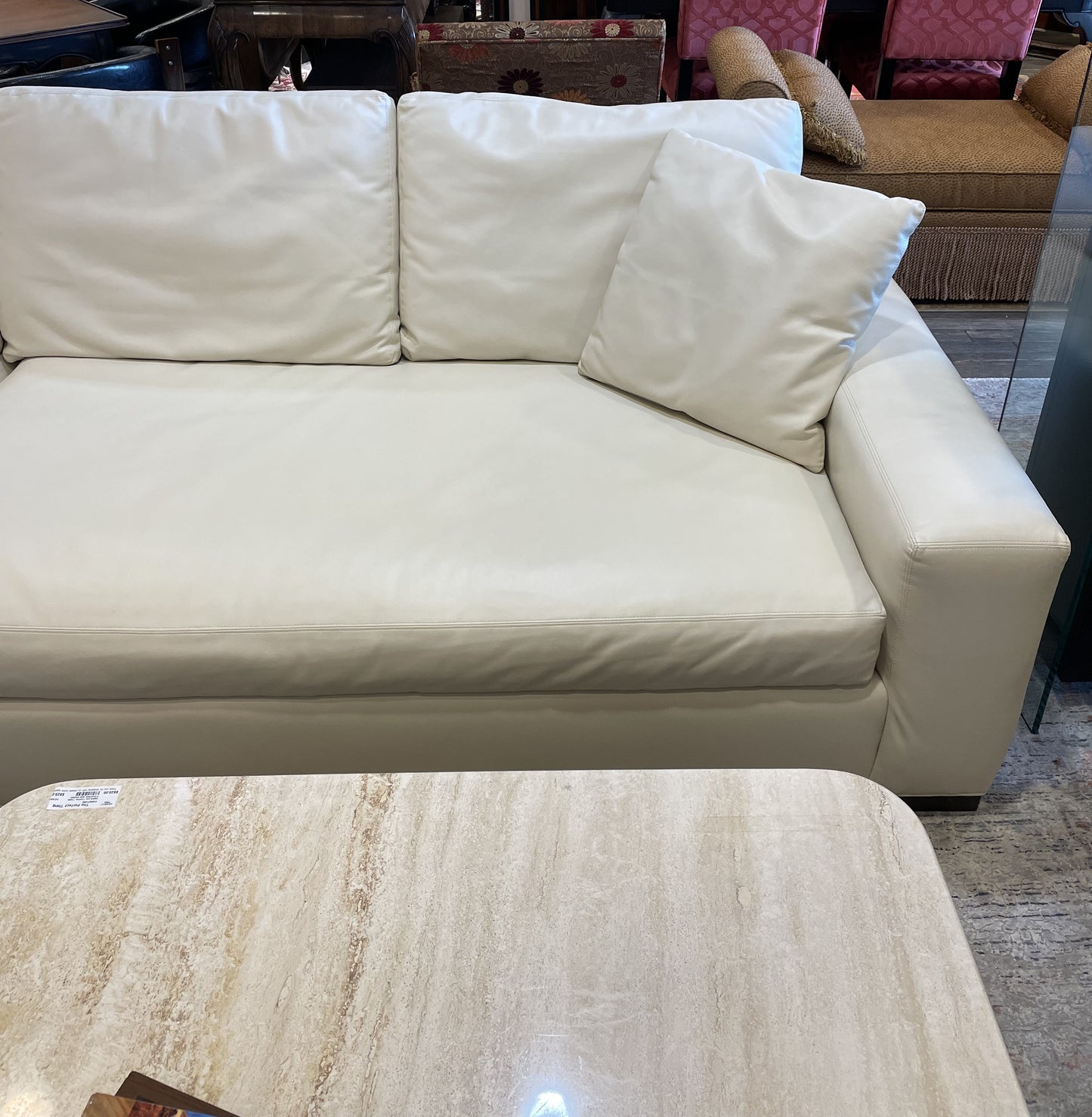 Lee Industries White Leather Sectional (U4FQ14)