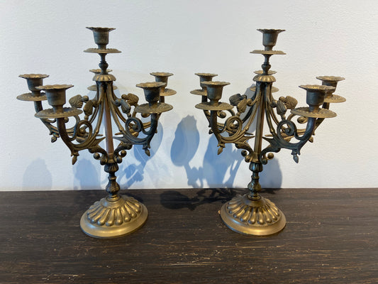Pair of Italy Brass Candelabras (WV8UGY)