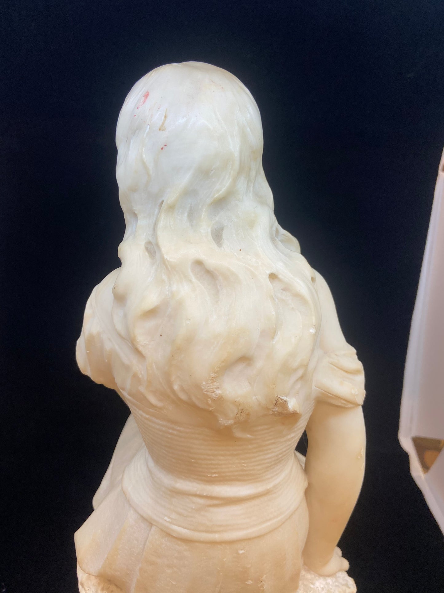 Alabaster Girl with Tambourine Statue