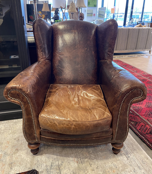 Cierra Tooled Leather Chair AS IS (2 Available) (0BJ006)