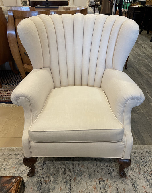 Linen Channel Back Arm Chair (0BJ005)