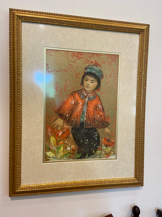 Asian Child Lithograph by Edna Hibel (55GLCE)