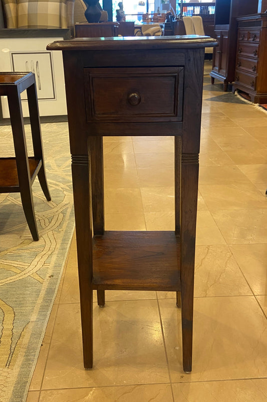 Antique Oak Single Drawer Pedestal/Table (1ERSQE)