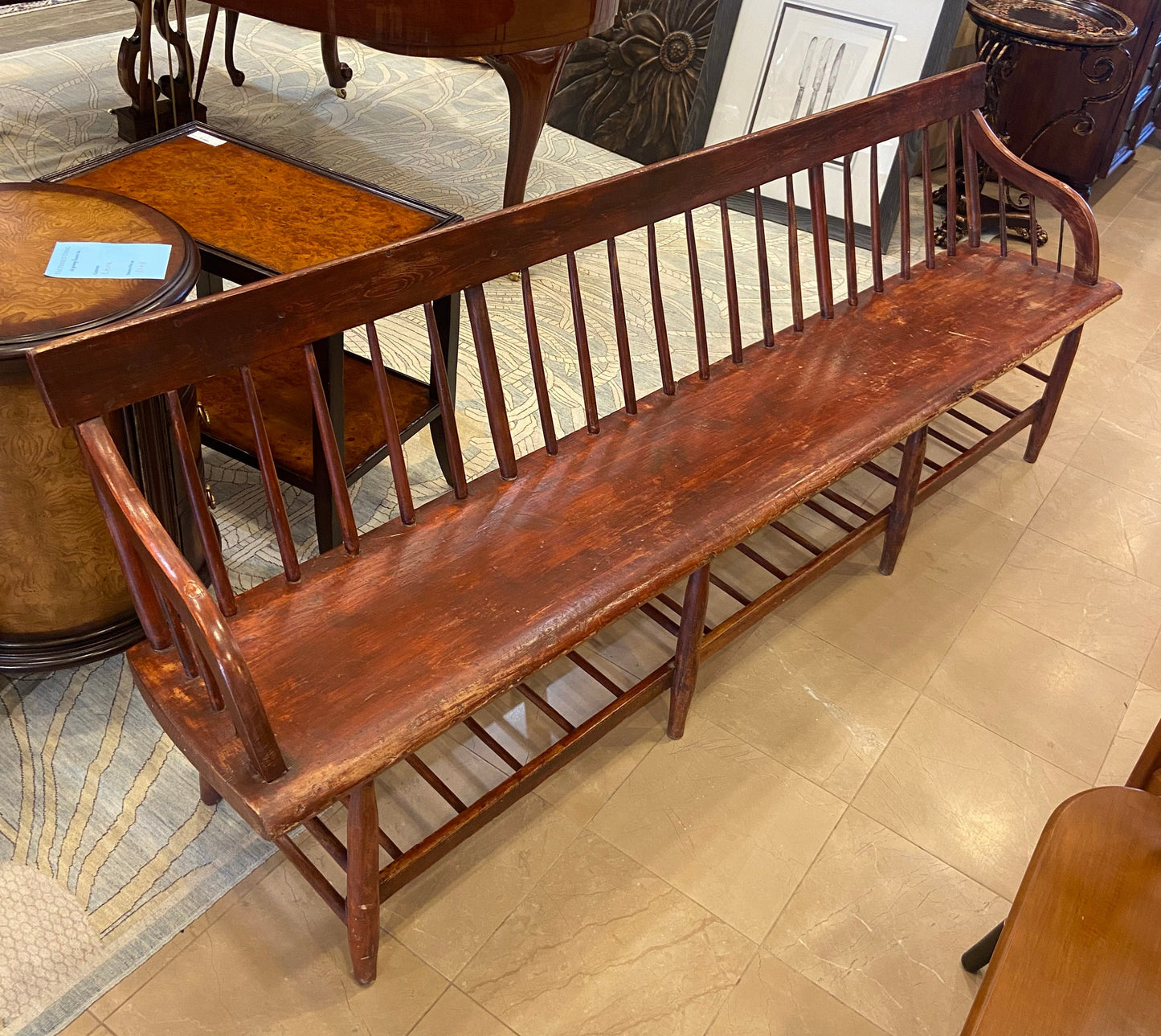 Antique Windsor Plantation Bench (L23ES8)