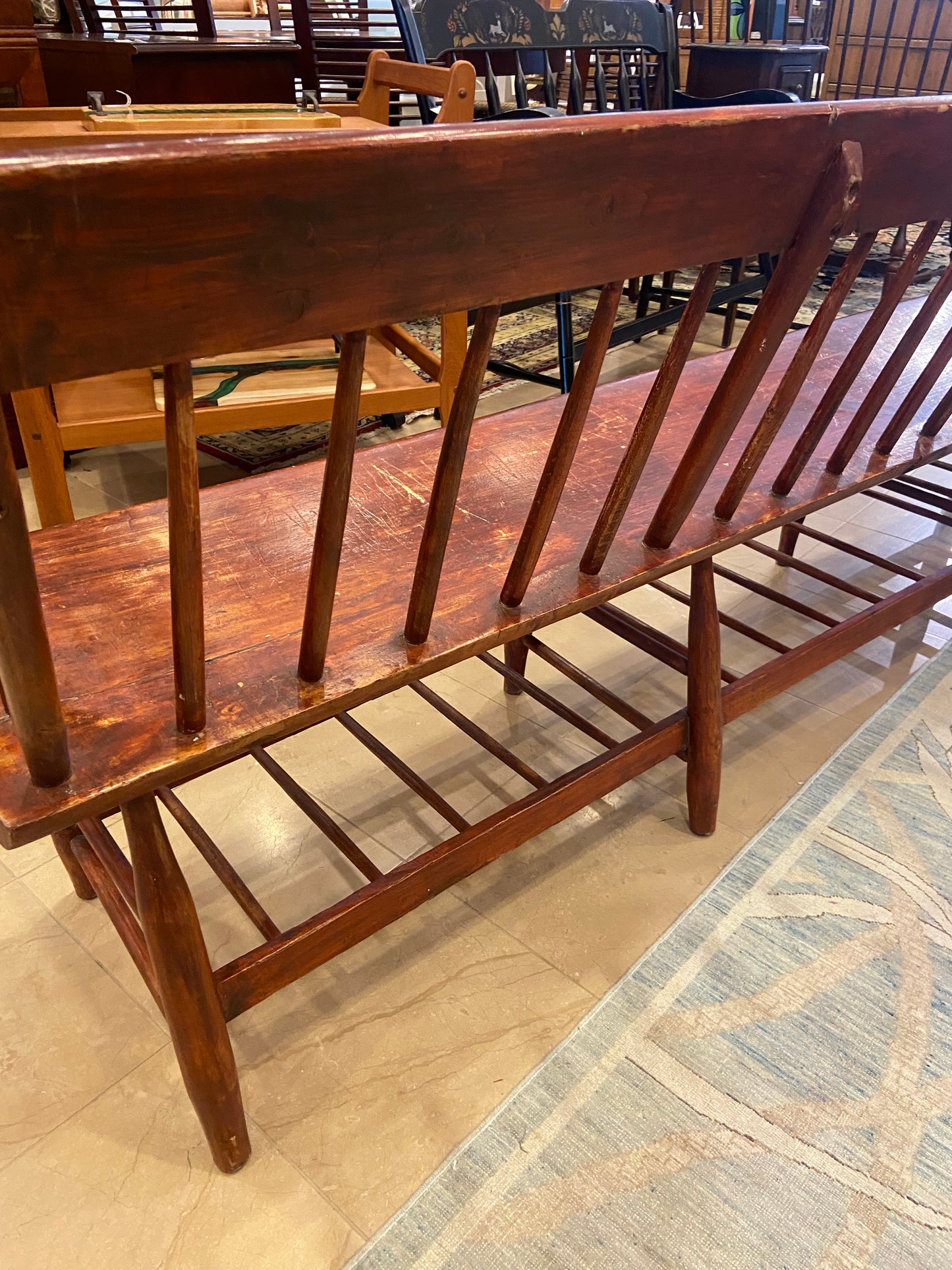 Antique Windsor Plantation Bench (L23ES8)