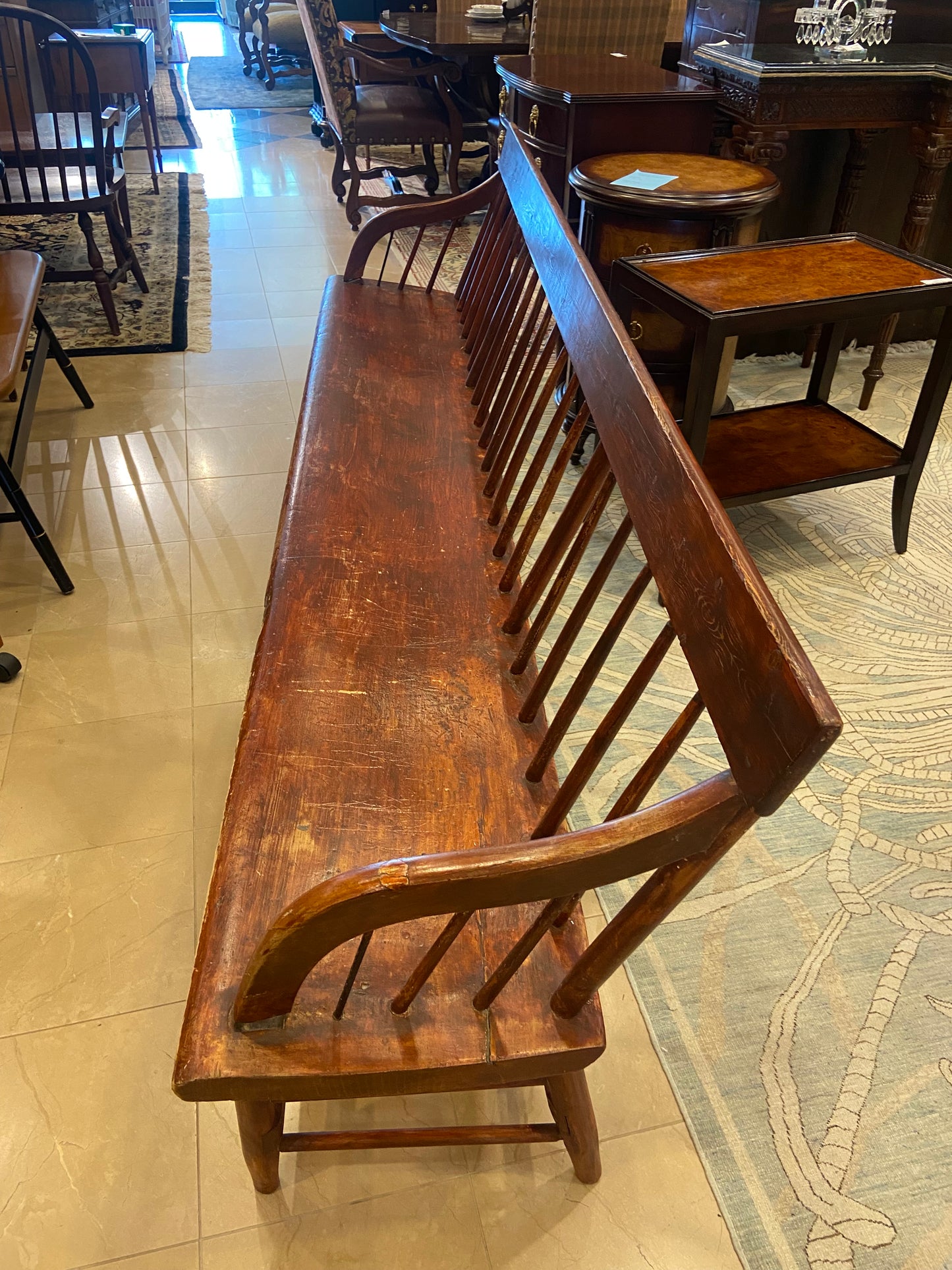 Antique Windsor Plantation Bench (L23ES8)