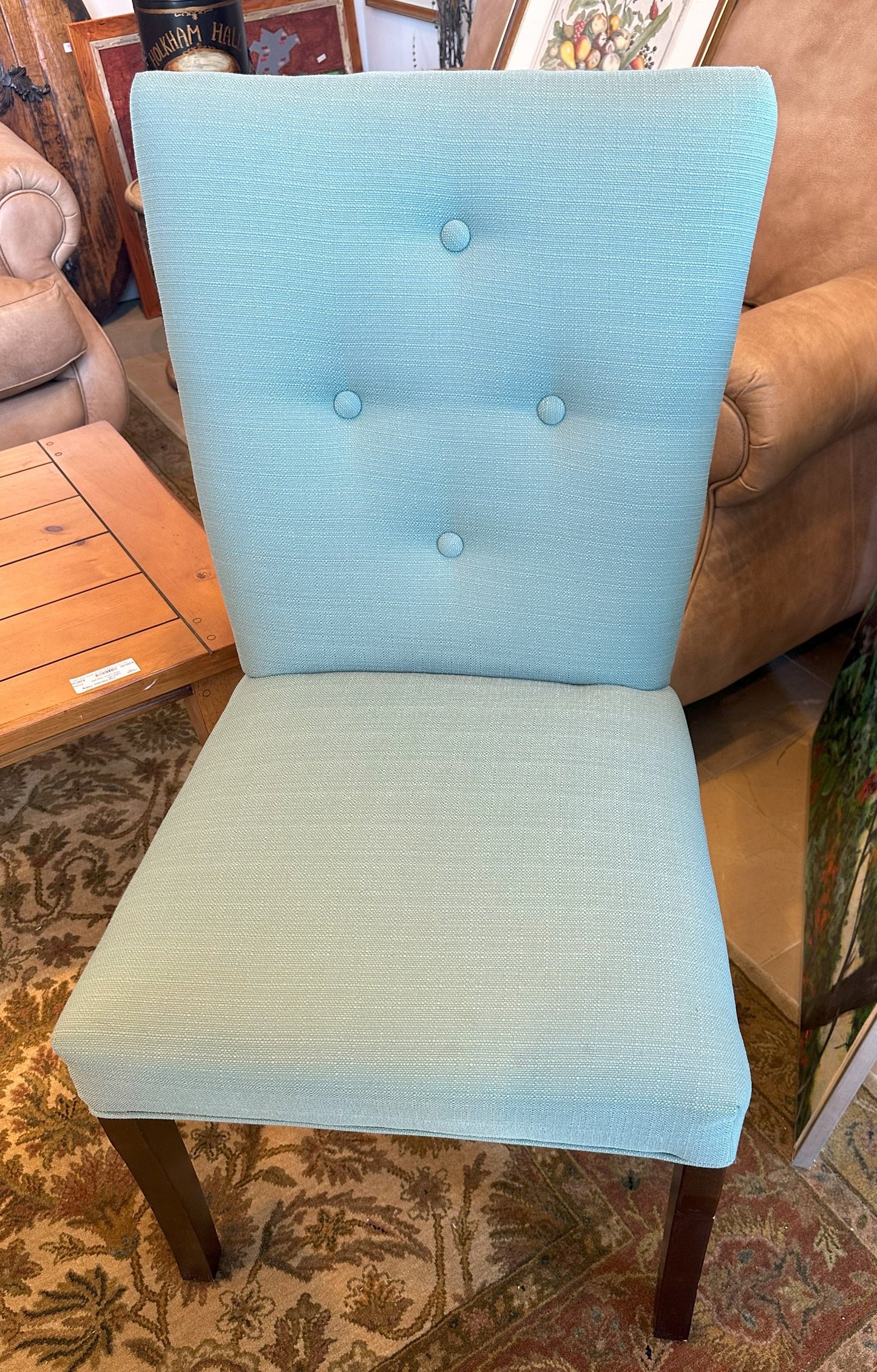 Blue Tufted Parsons Chair (1L6K75) Two Available