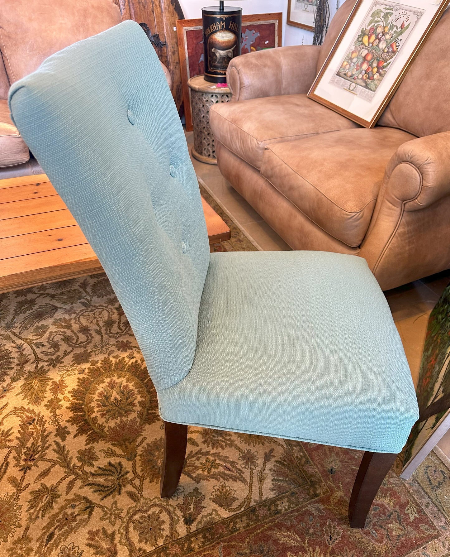 Blue Tufted Parsons Chair (1L6K75) Two Available