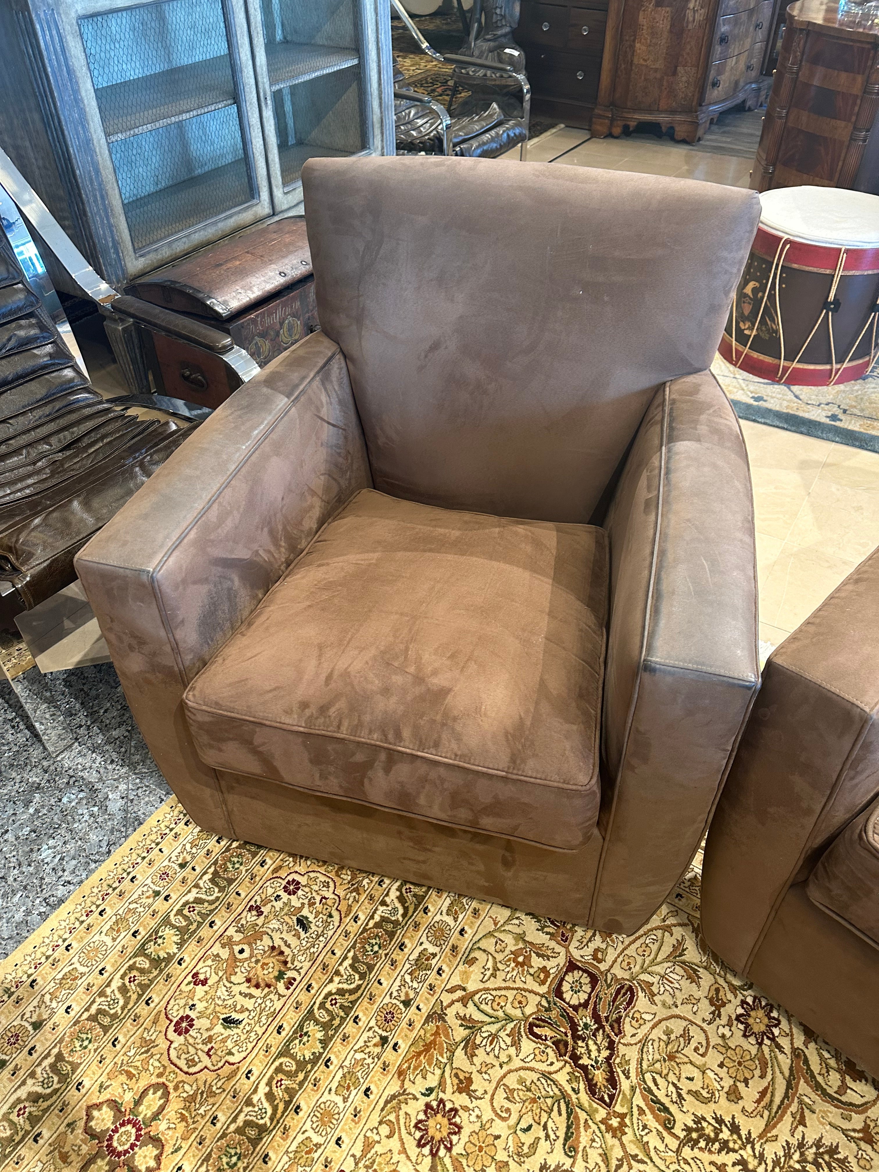 Crate and Barrel Suede Swivel Chair AS IS The Perfect Thing