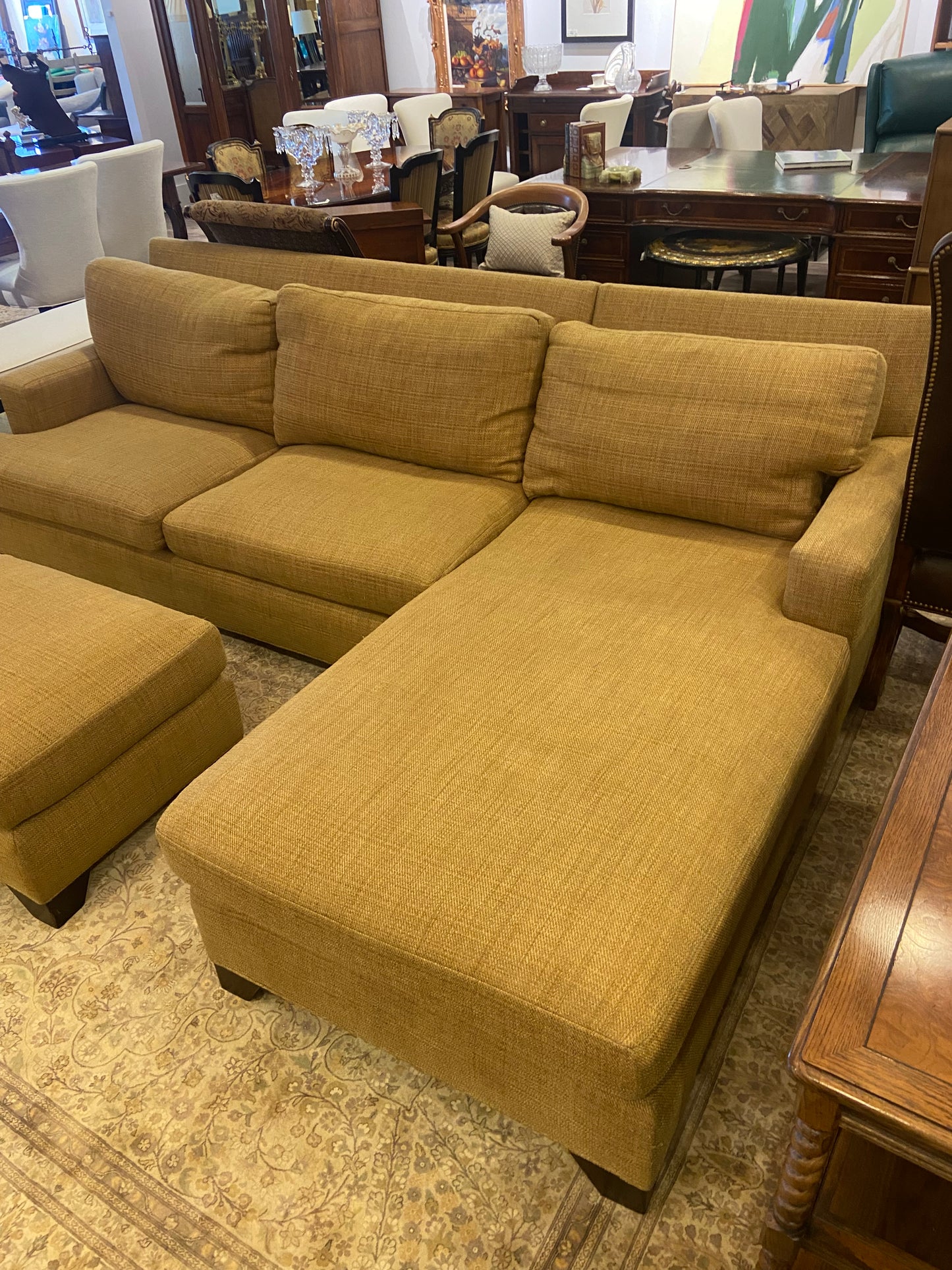 Baker Sectional with Ottoman AS IS (ARHWU1)