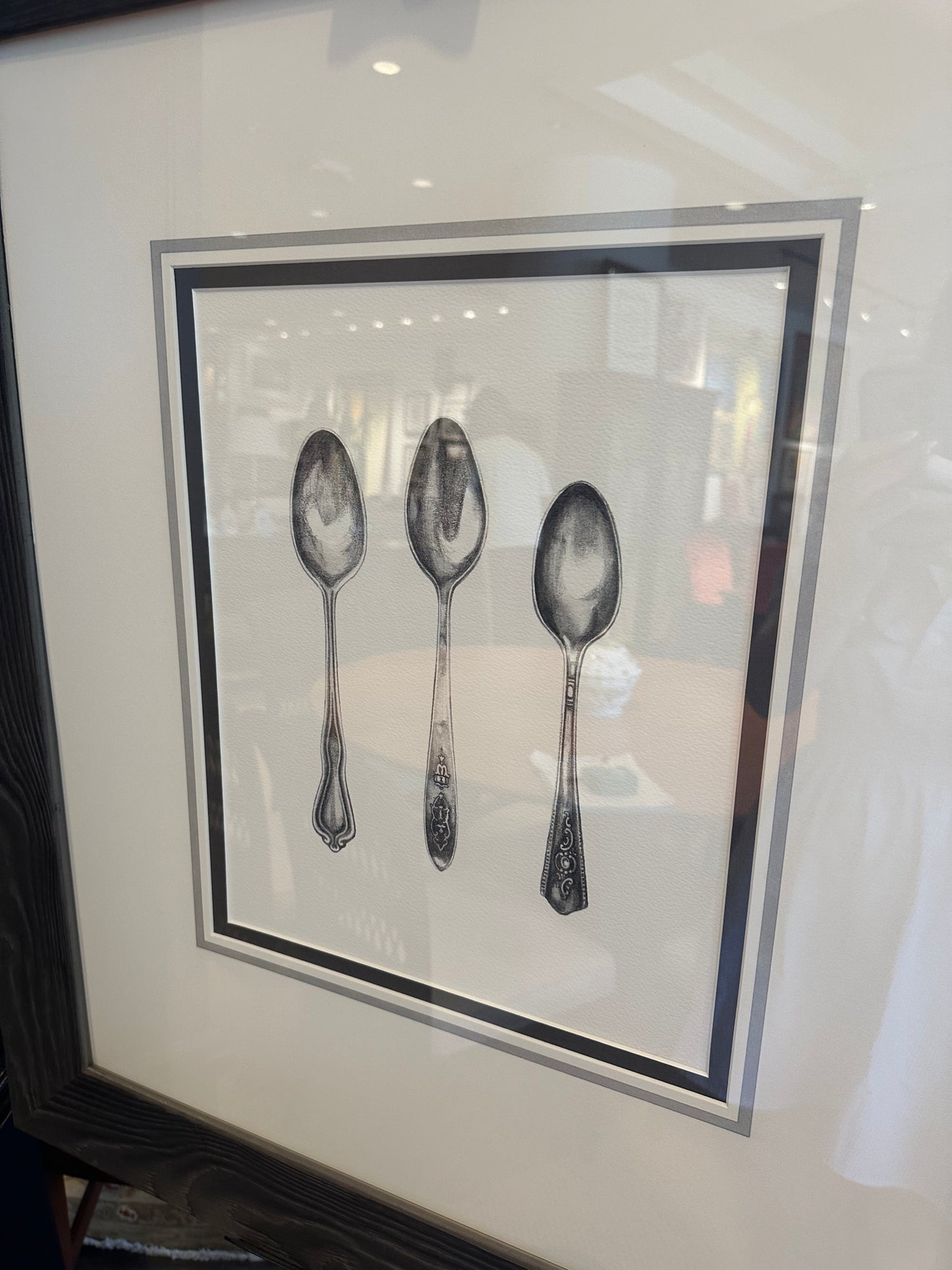 Ethan Allen Framed Silverware Giclee Print - Spoons (83NC2P)