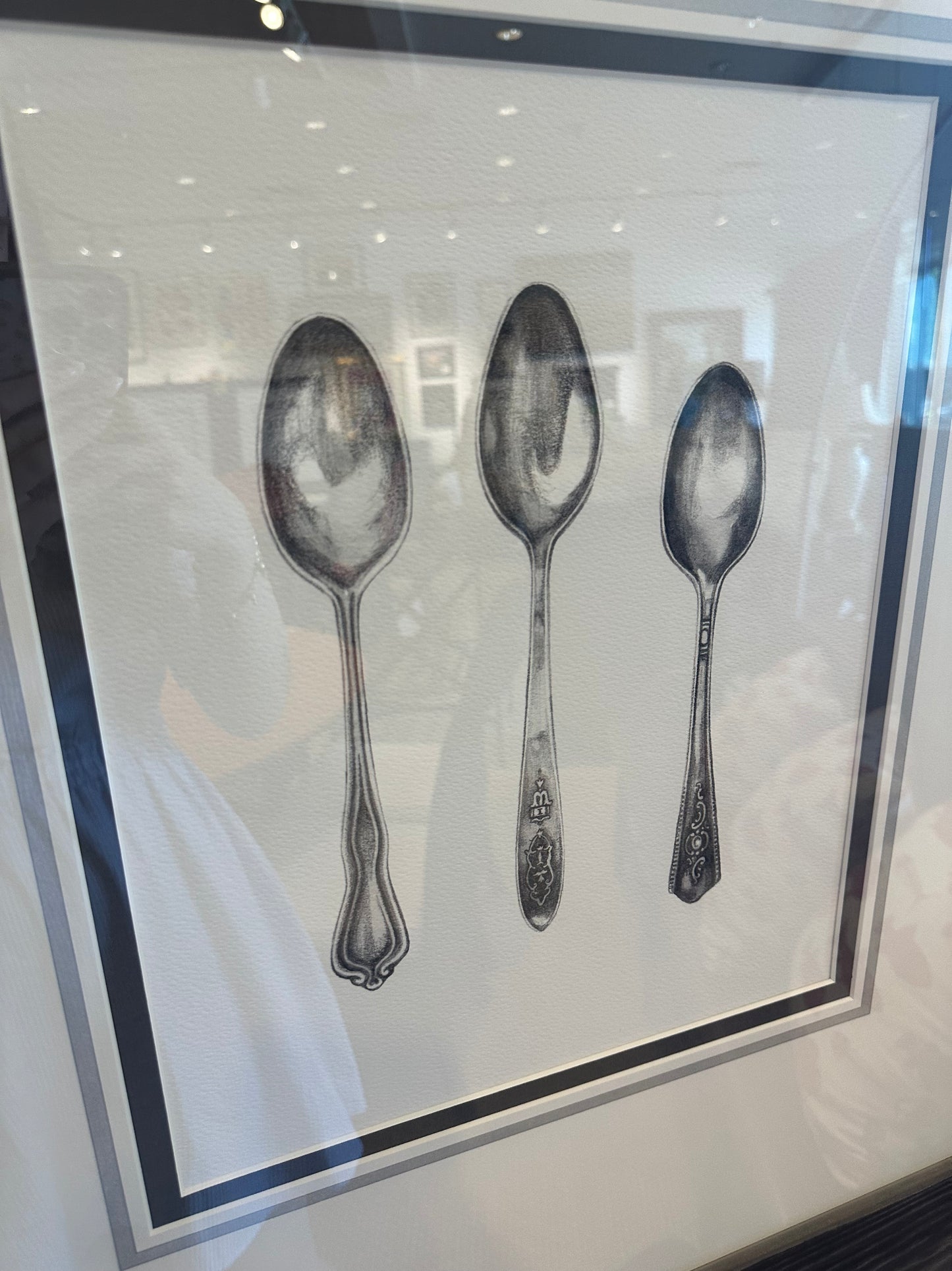 Ethan Allen Framed Silverware Giclee Print - Spoons (83NC2P)