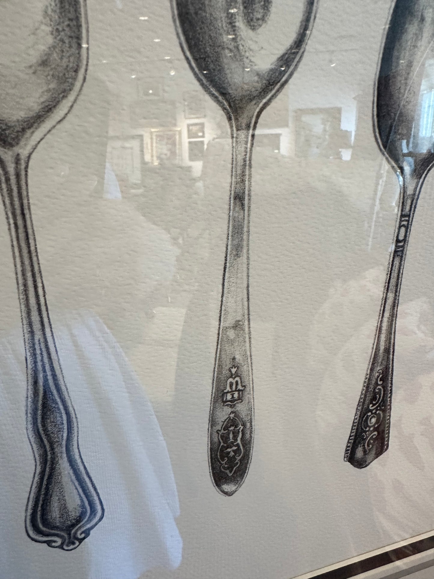 Ethan Allen Framed Silverware Giclee Print - Spoons (83NC2P)