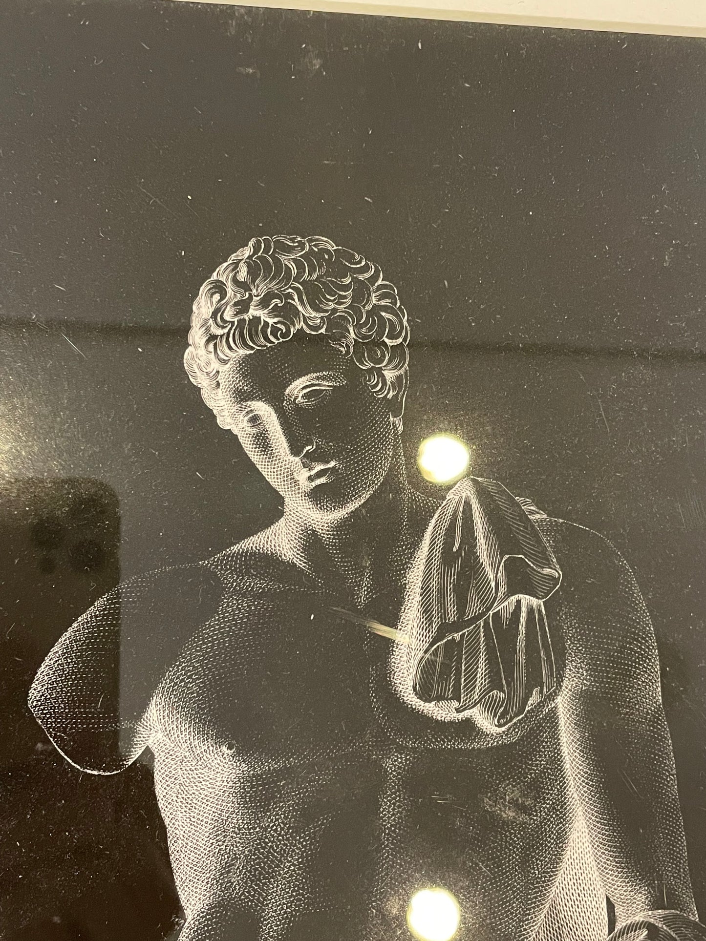 Restoration Hardware "Engraving of Greek Male Nude 2 - Black" Print (J6L9EG)