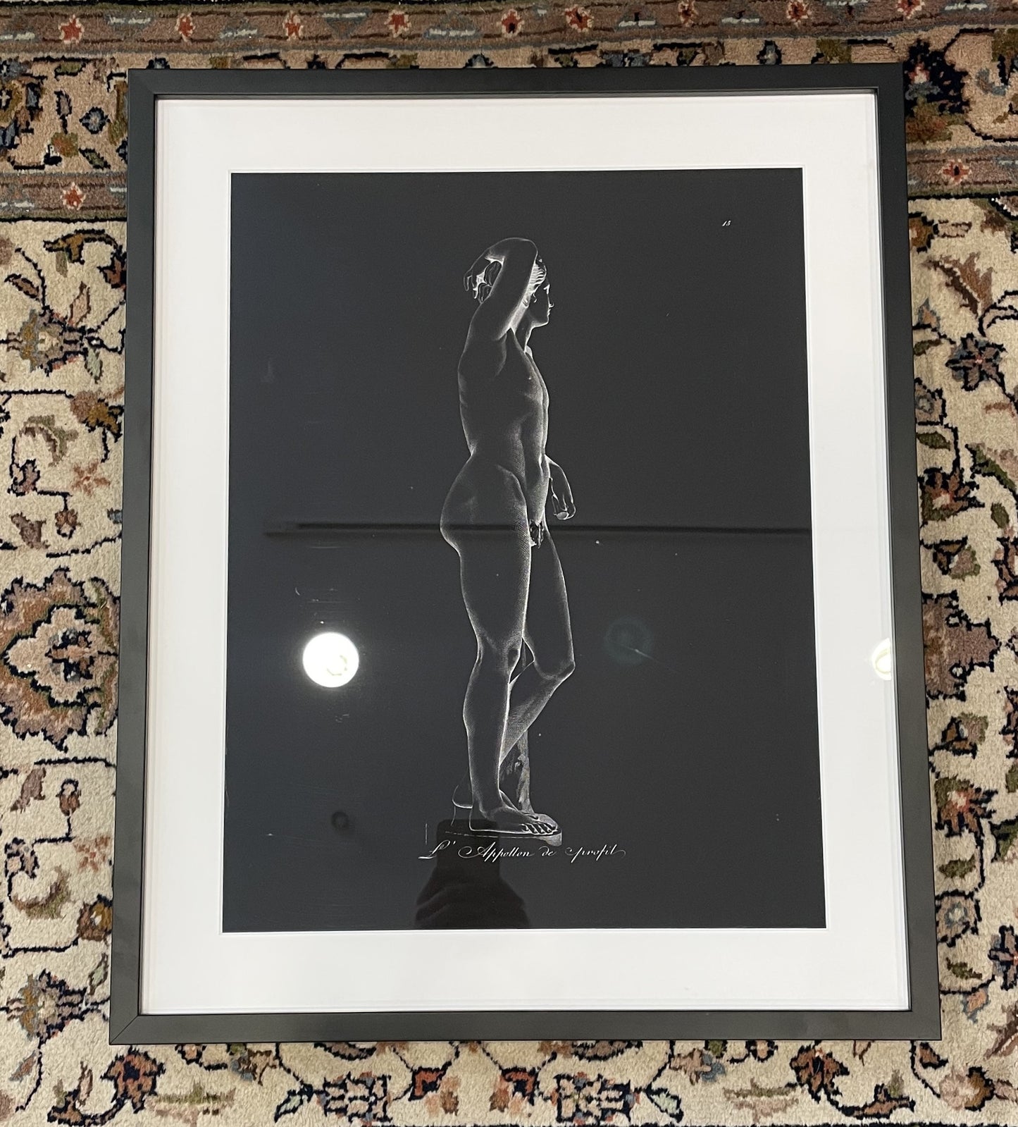 Restoration Hardware "Engraving of Greek Male Nude 3 - Black" Print (J6L9EG)