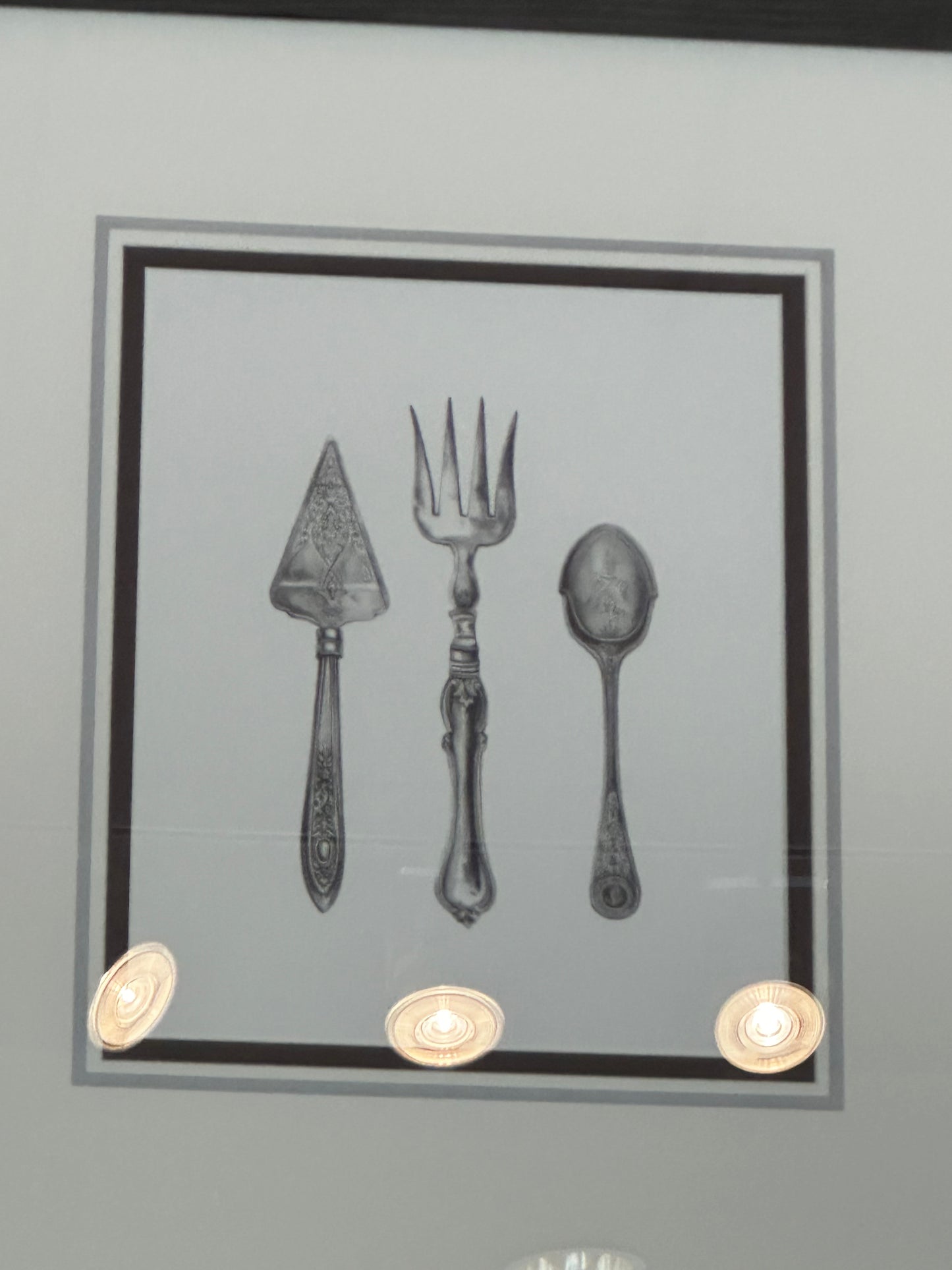 Ethan Allen Framed Silverware Giclee Print - Servers (83NC2P)