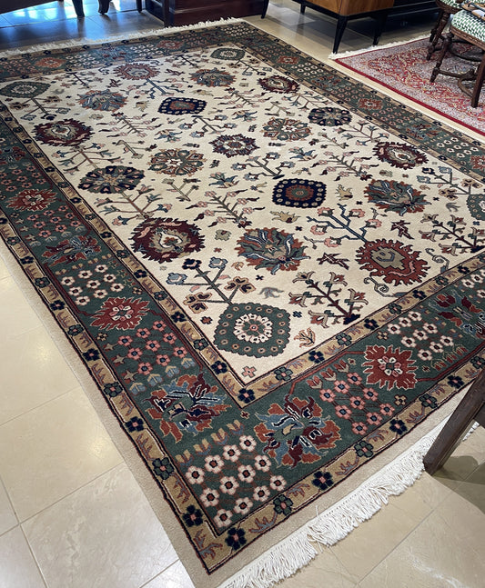 Turkish Kazak Hand Knotted Rug (8.9x11.5) (0BZ01K)