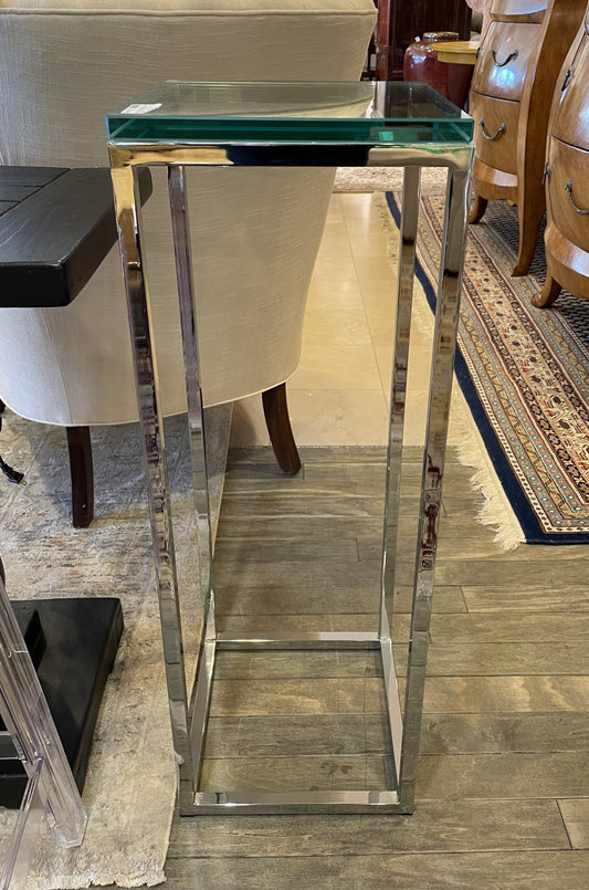 Vintage Rectilinear Chrome Pedestal (0C0001)