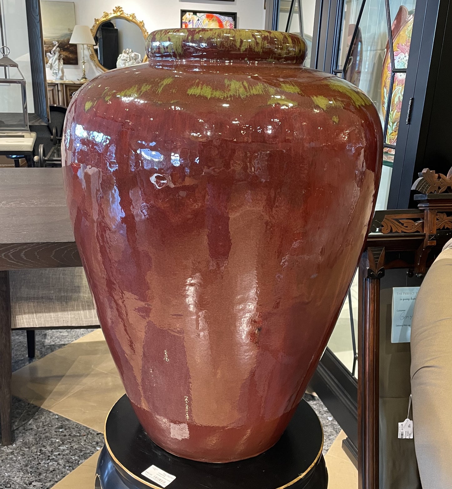 Pair of Large Oxblood Urns (S6Q5TU)