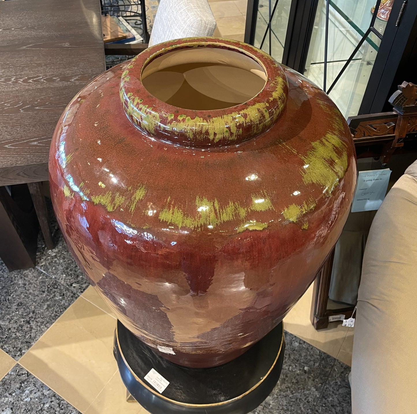 Pair of Large Oxblood Urns (S6Q5TU)