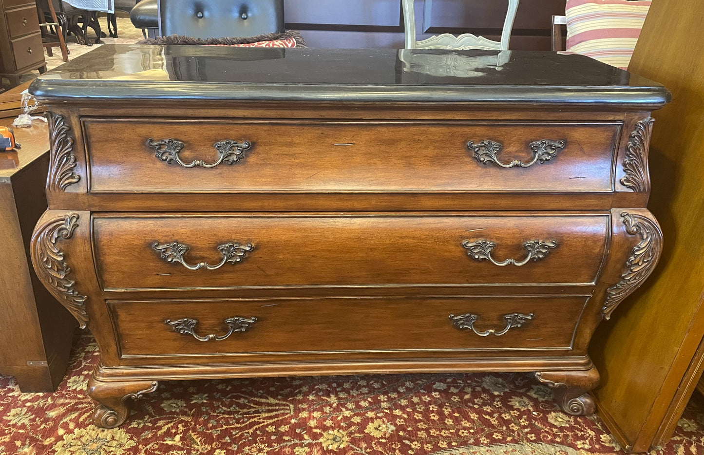 French Bombe Chest with Stone Top (K4CG5G)