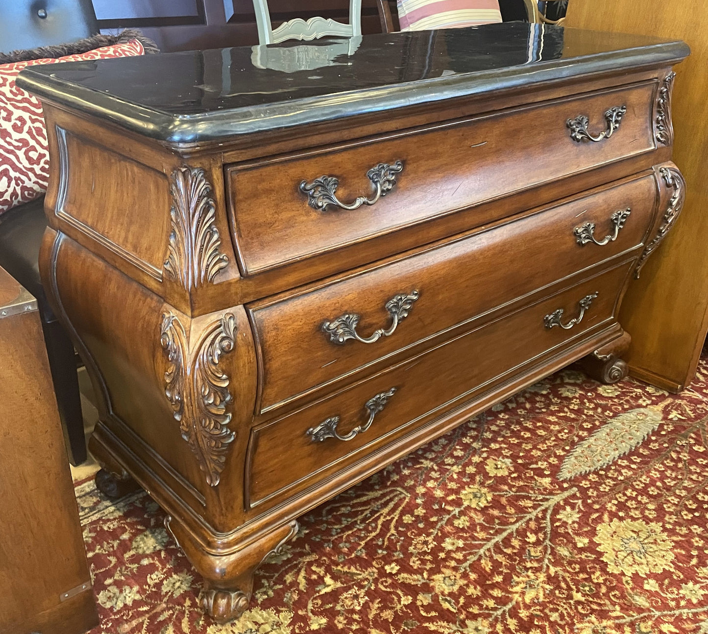 French Bombe Chest with Stone Top (K4CG5G)