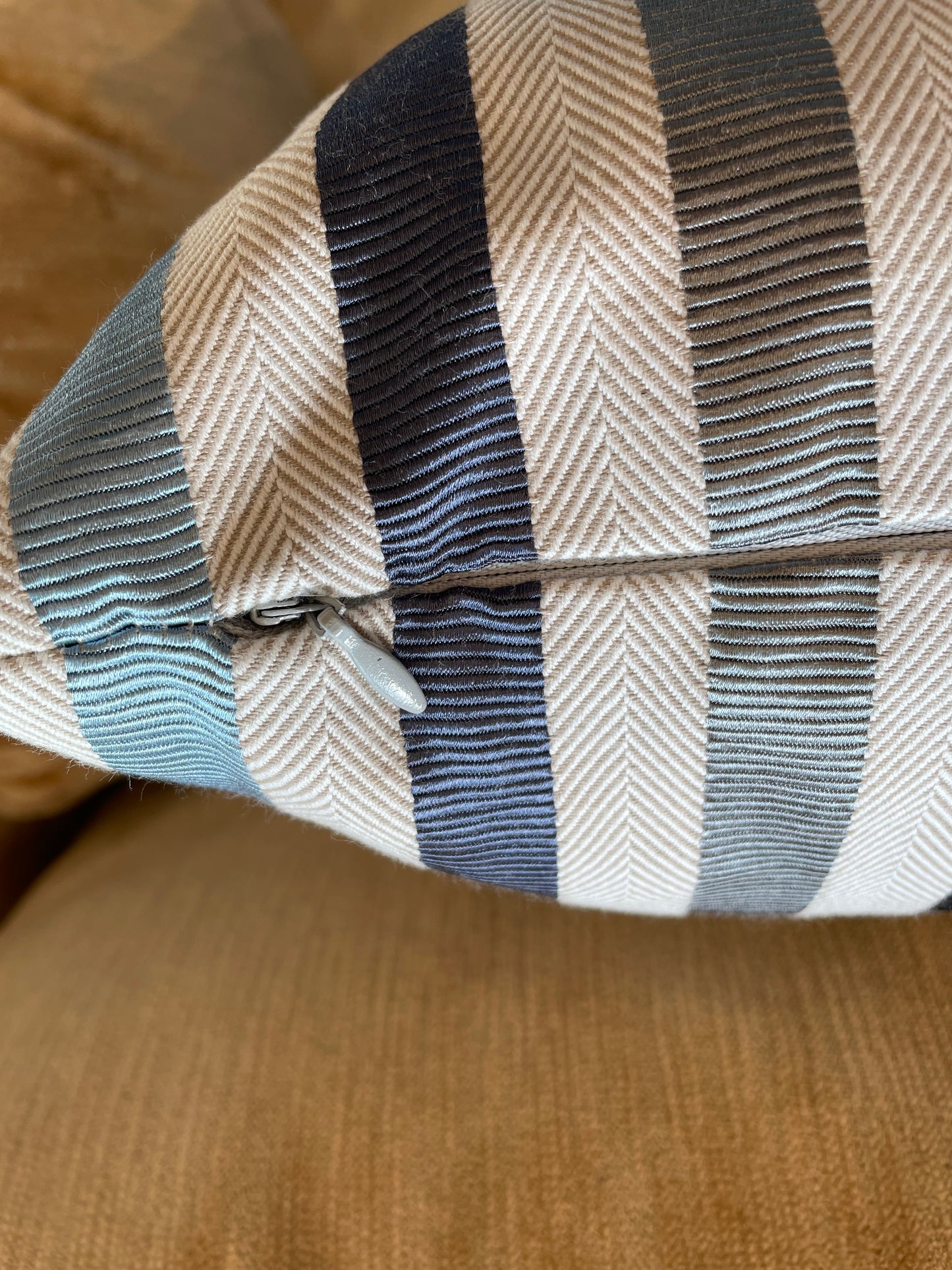 Hermes Attributed Striped Pillow (W3XQPH)