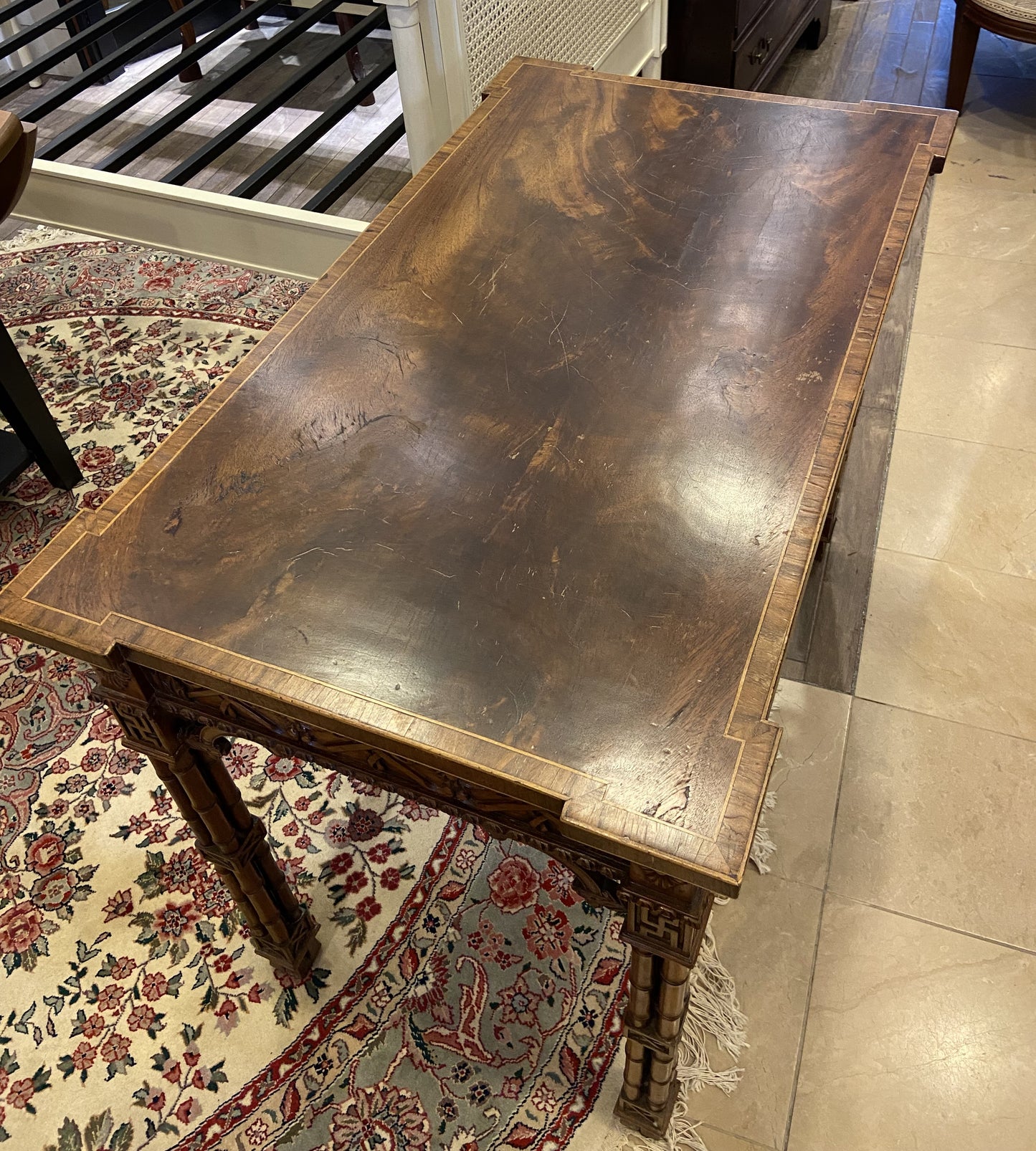 Antique 1800s Chinese Chippendale Desk/Console (LS1W8B)