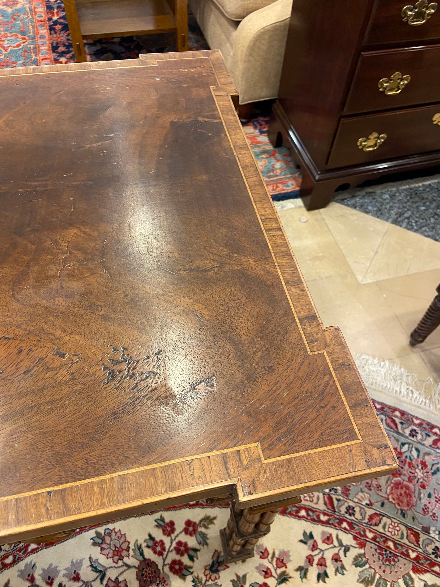 Antique 1800s Chinese Chippendale Desk/Console (LS1W8B)