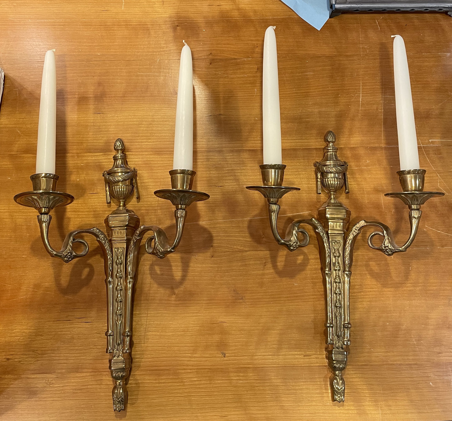 Pair of Brass Wall Sconces (SJNCLW)