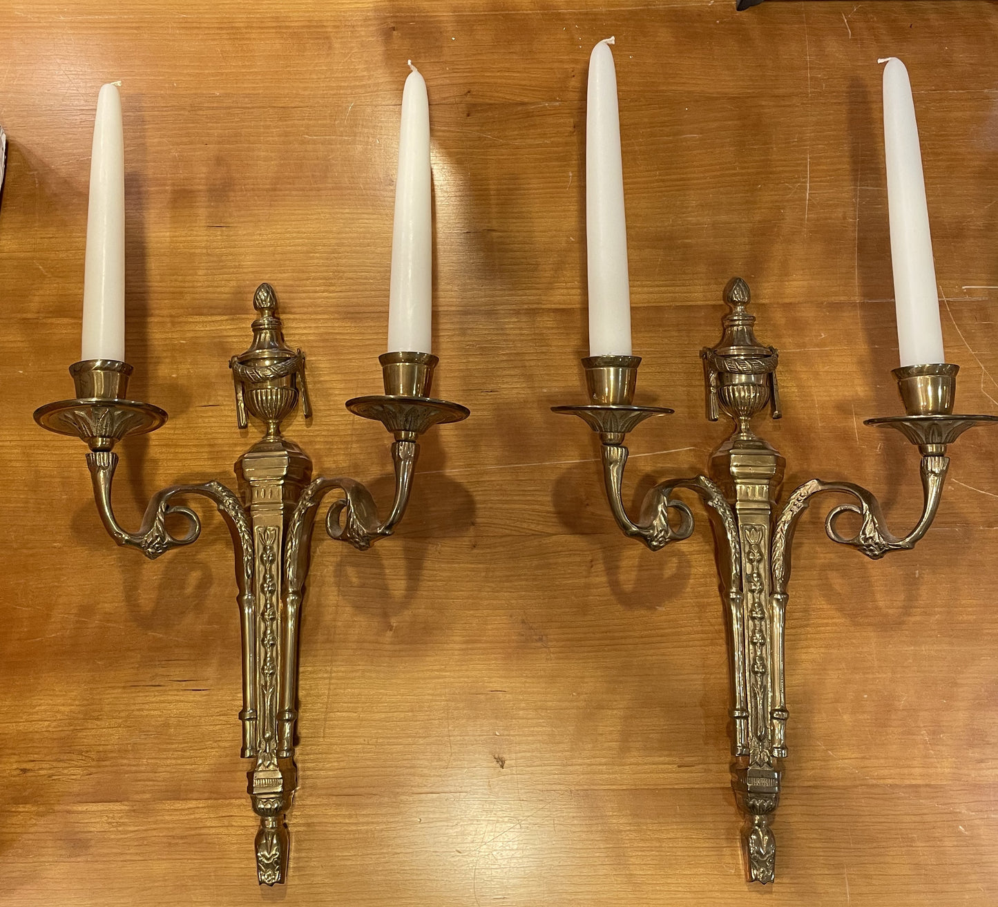 Pair of Brass Wall Sconces (SJNCLW)