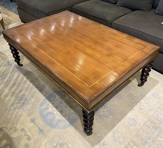 Baker Inlaid Turned Leg Coffee Table (6AVYD4)