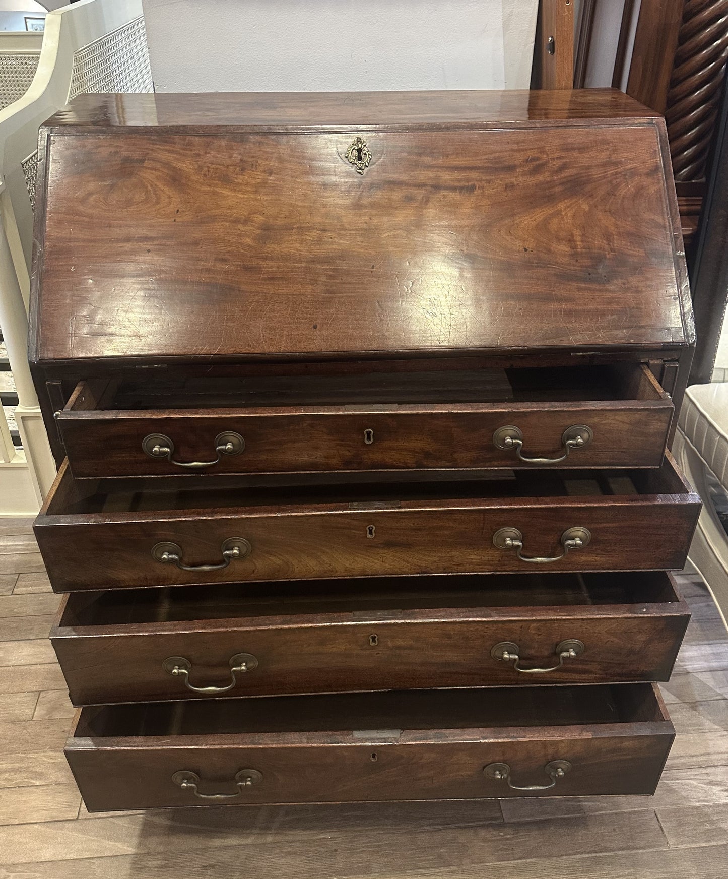 Antique Georgian Slant-Front Secretary Desk (YE8HBL)