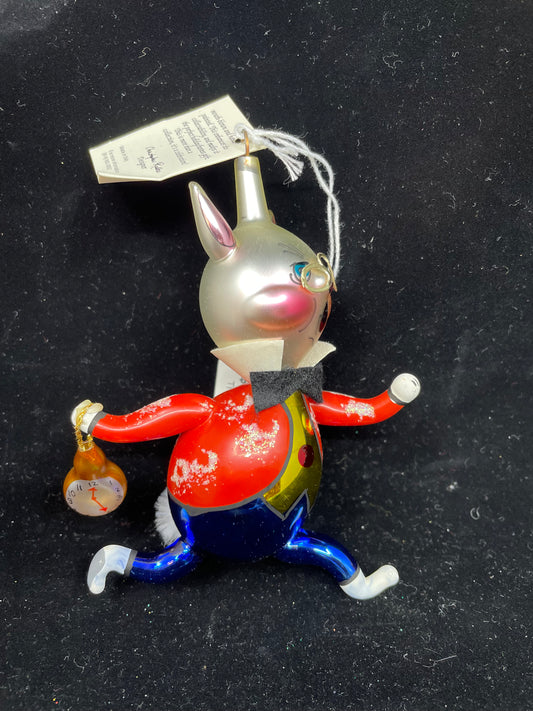 Radko & Carlini I'm Late Rabbit Ornament (WCYVAD)