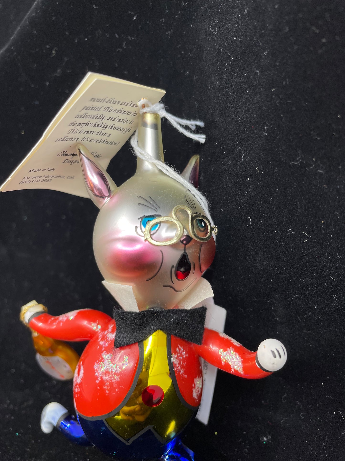 Radko & Carlini I'm Late Rabbit Ornament (WCYVAD)