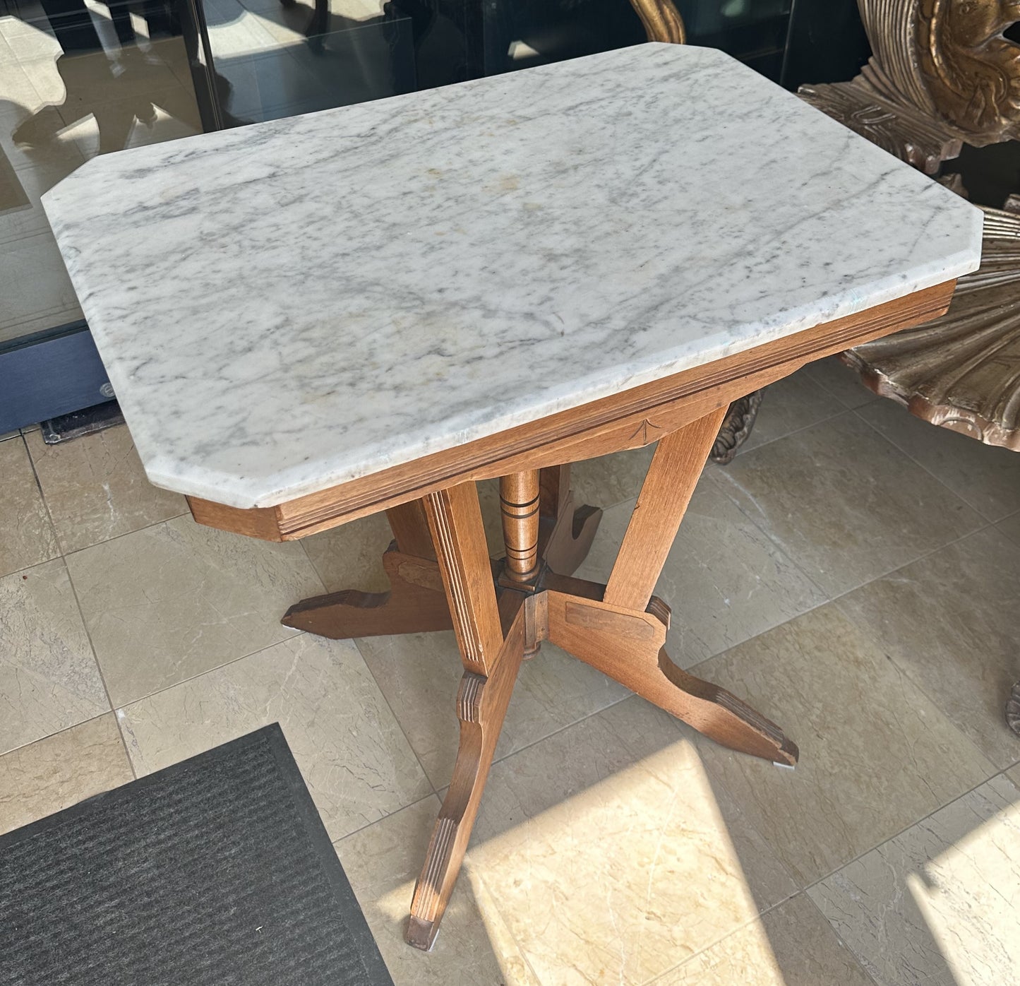 Late Victorian Marble Top Table (WZ7KHZ)