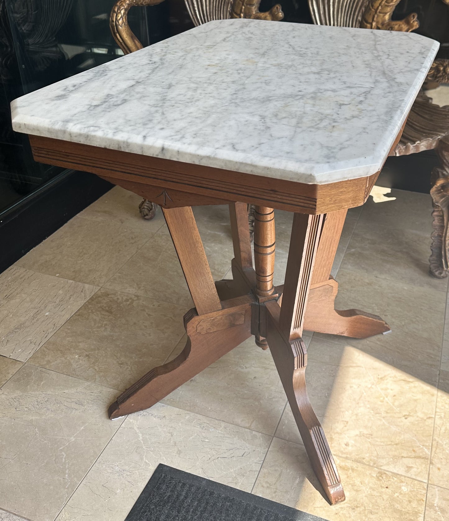 Late Victorian Marble Top Table (WZ7KHZ)