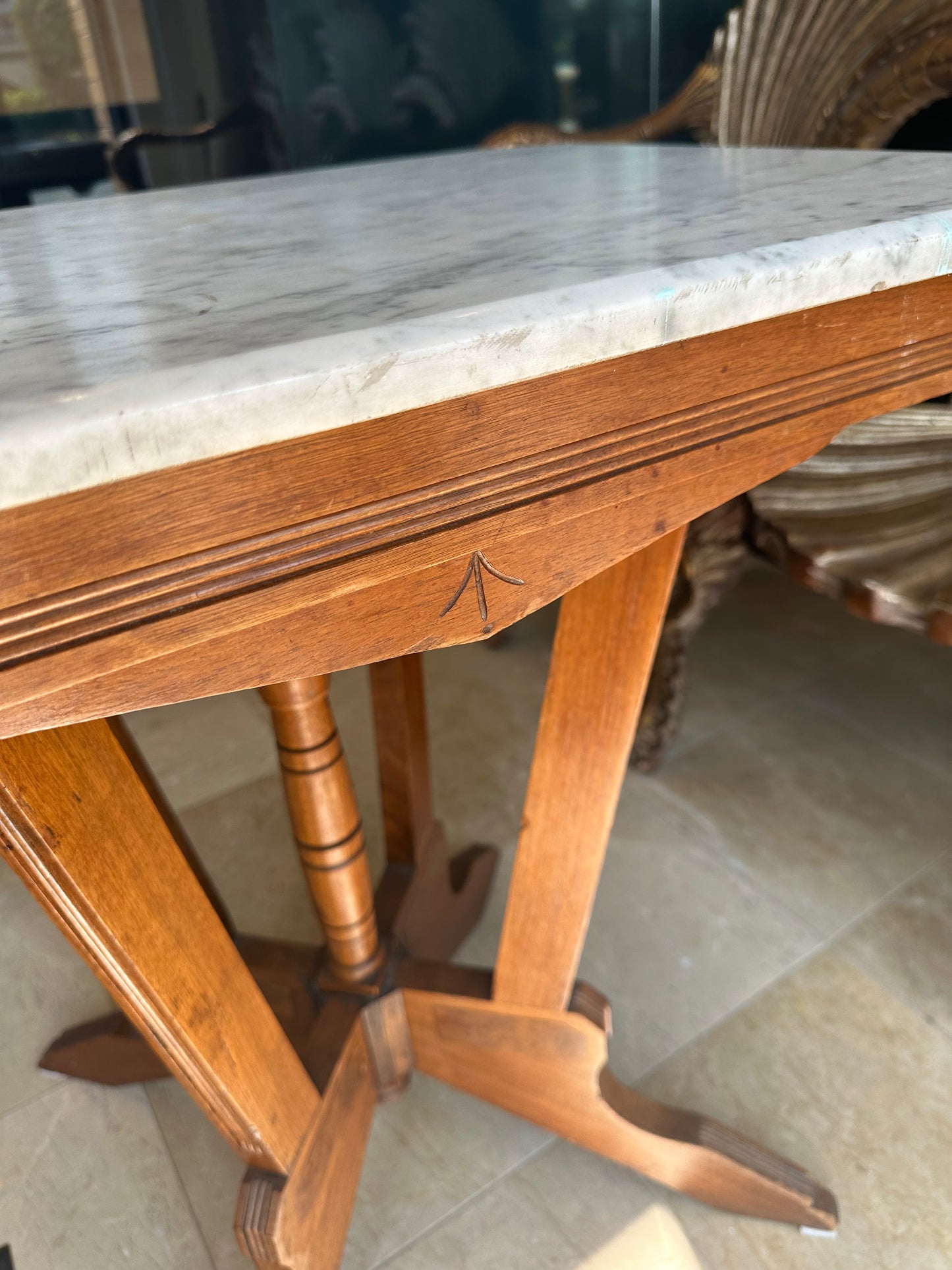 Late Victorian Marble Top Table (WZ7KHZ)