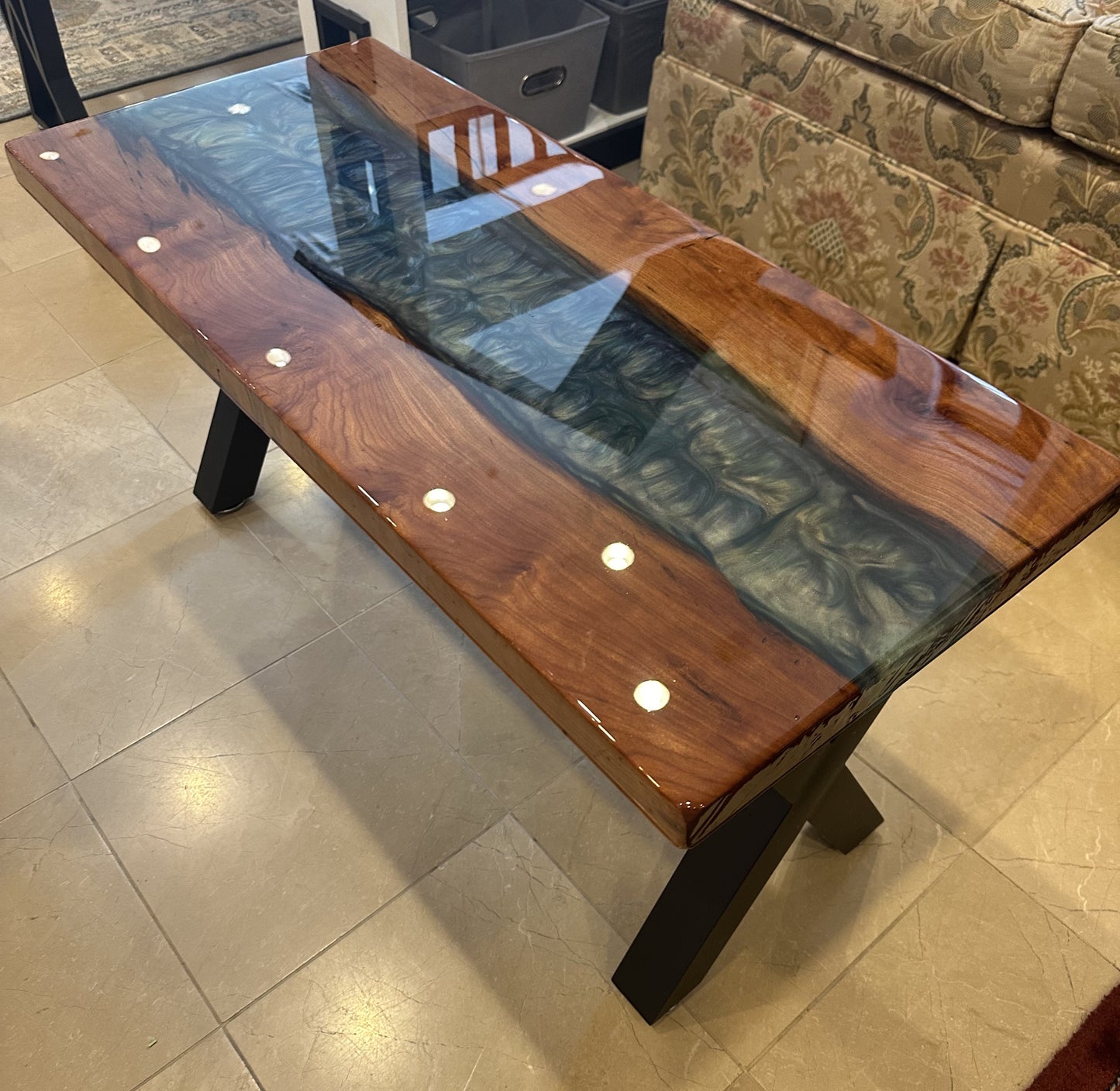 Custom Made Peacock Resin Bench (57LC7A)