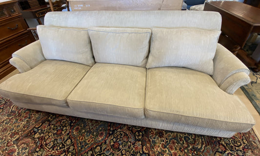 Baker White Corduroy Three-Seat Sofa (GT7E4L)