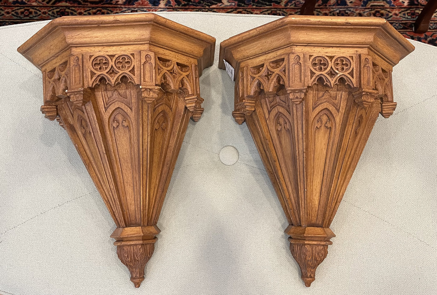 Pair of Gothic Revival Molded Wall Sconces (SQPSYF)