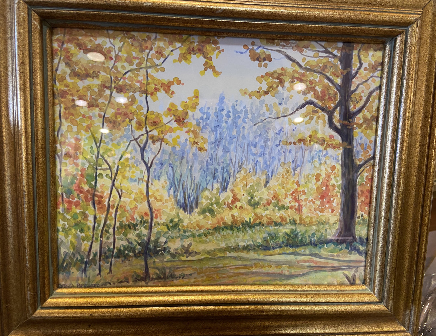 Greta Pfeiffer "Autumn Gold" Watercolor Trees (5AK5KP)