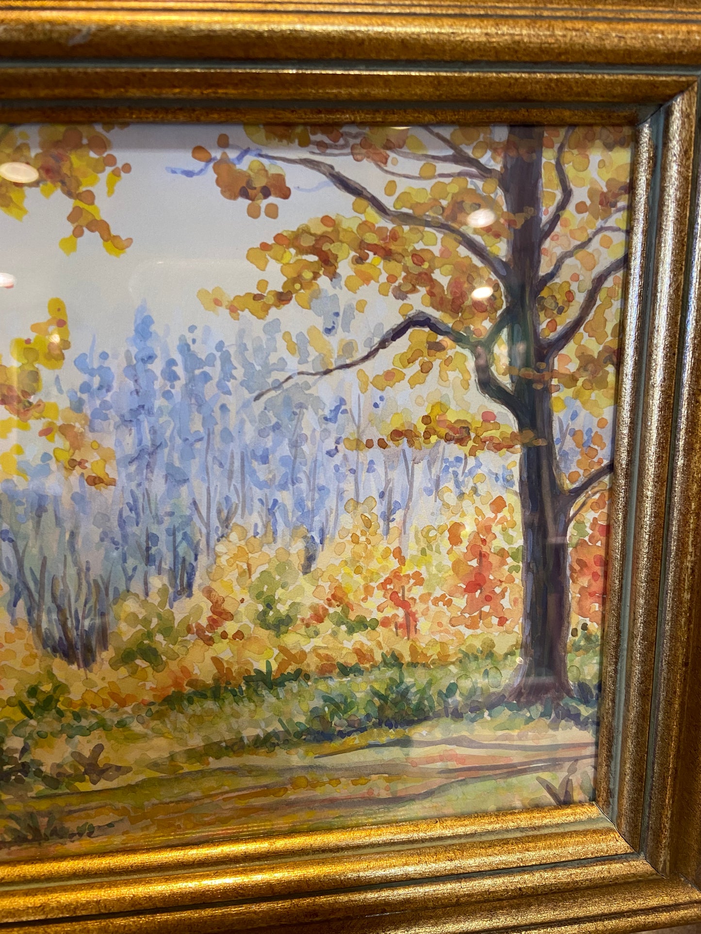 Greta Pfeiffer "Autumn Gold" Watercolor Trees (5AK5KP)